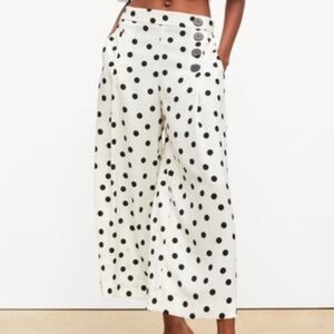 ZARA Black and White Polka Dot Wide-Leg Pants